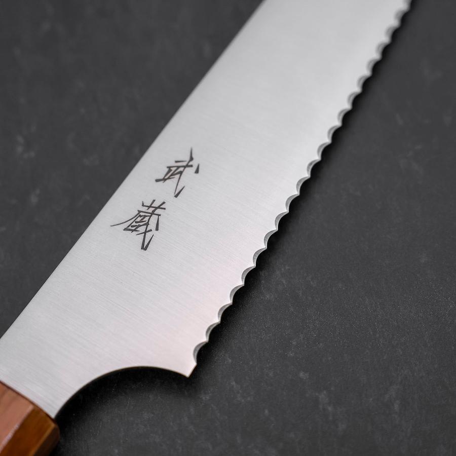 Bread knife Molybdenum Polished Yaki Urushi Handle 230mm