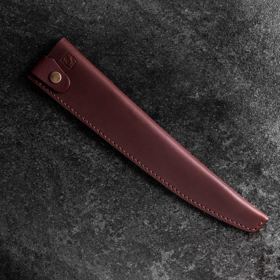 Brown Leather Sheath for Sujihiki Knife 210~270mm (10.6”)-[Musashi]-[Japanese-Kitchen-Knives]