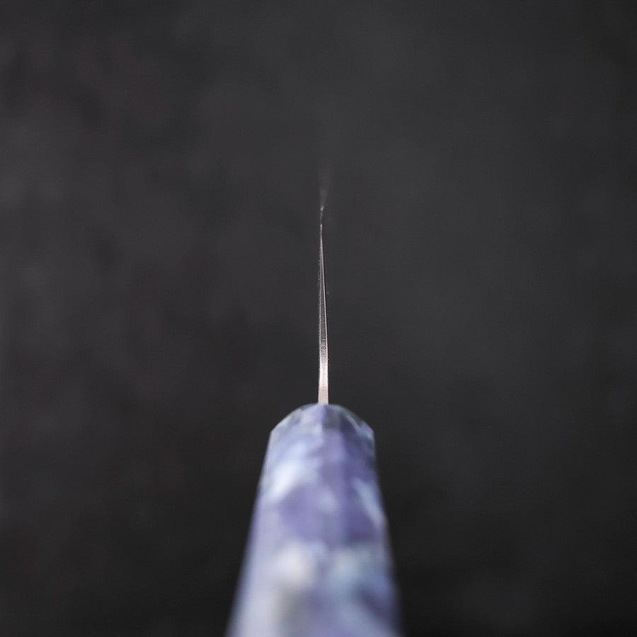 Bunka AUS-10 Nashiji Damascus Mirror Ocean Blue Handle 170mm