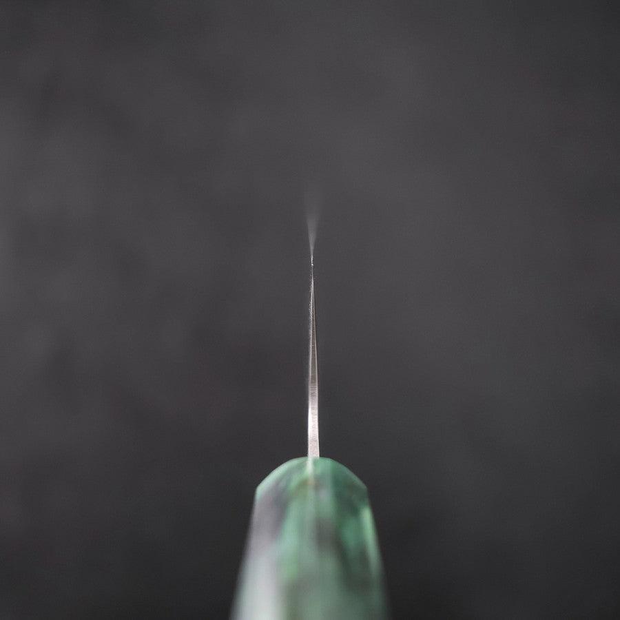 Bunka AUS-10 Nashiji Damascus Mirror Ocean Green Handle 170mm