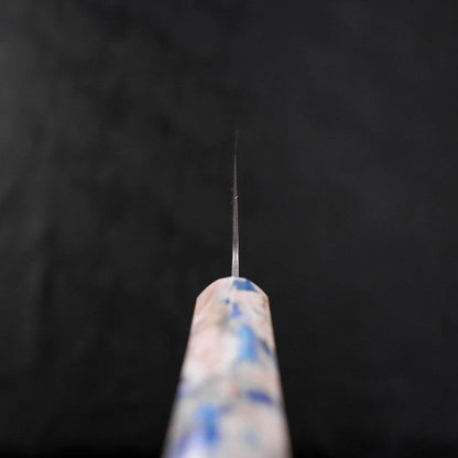 Bunka AUS-10 Nashiji Damascus Mirror Ocean White Mix Handle 170mm