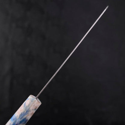 Bunka AUS-10 Nashiji Damascus Mirror Ocean White Mix Handle 170mm