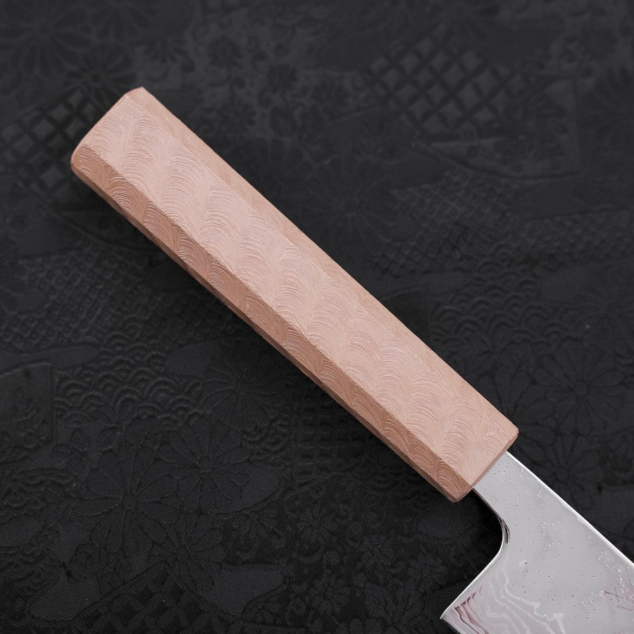 Bunka AUS-10 Nashiji Damascus Mirror White Urushi Handle 170mm