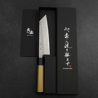 Bunka AUS-10 Tsuchime Damascus Buffalo Magnolia Handle 170mm