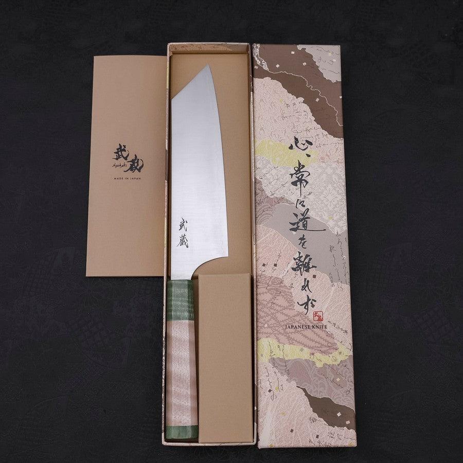 Bunka Blue Super Polished Maple Green Handle 180mm