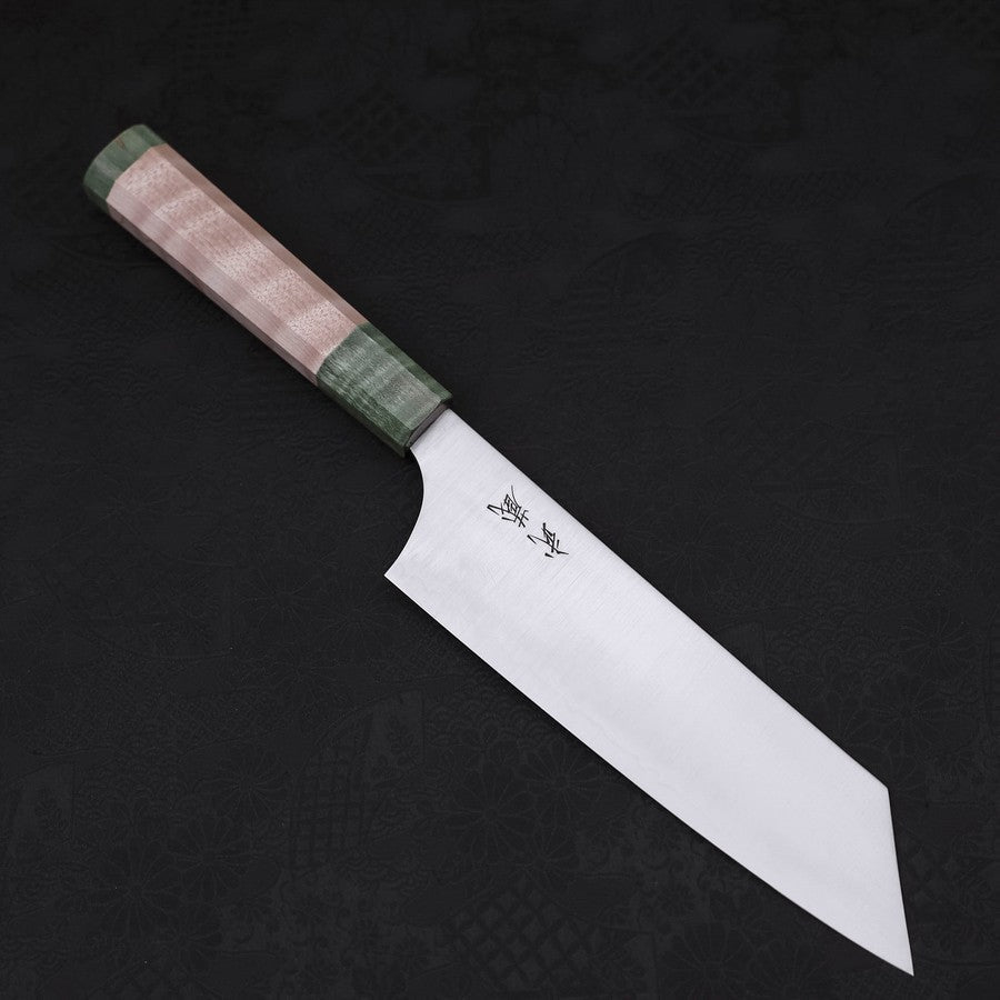 Bunka Blue Super Polished Maple Green Handle 180mm