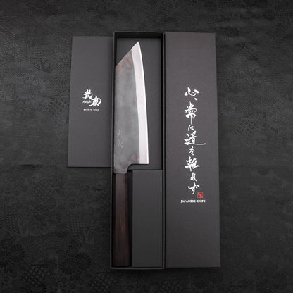 Bunka Blue Steel #1 Kurouchi Stainless Clad Ebony Handle 190mm