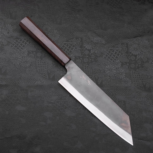 Bunka Blue Steel #1 Kurouchi Stainless Clad Ebony Handle 190mm