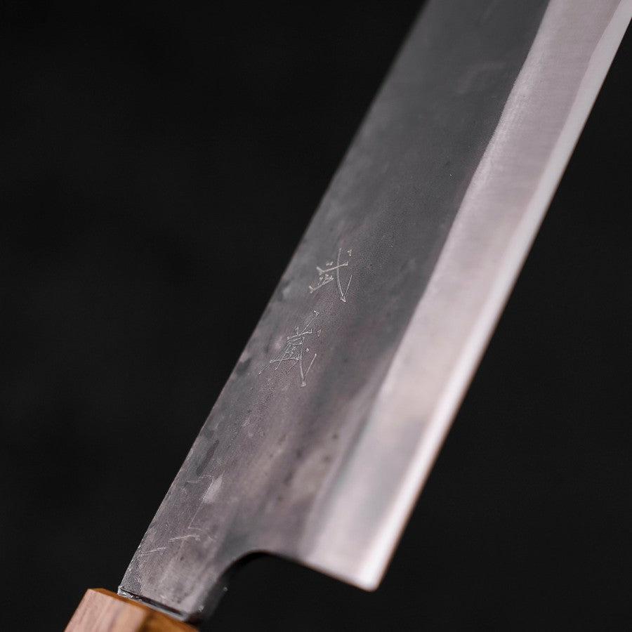 Bunka Blue Steel #1 Kurouchi Stainless Clad Oak Handle 190mm