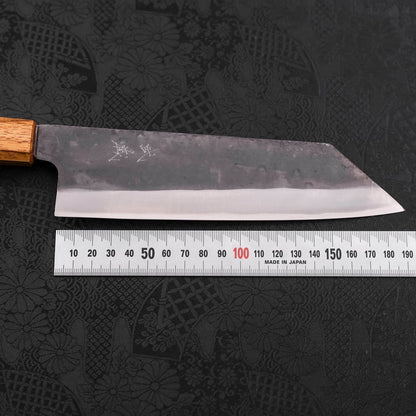 Bunka Blue Steel #1 Kurouchi Stainless Clad Oak Handle 190mm