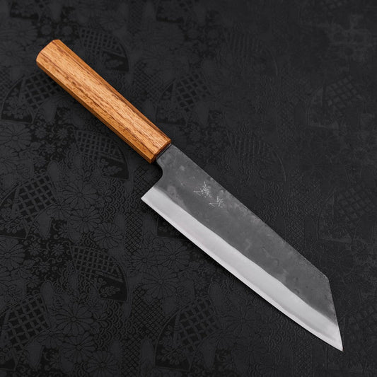 Bunka Blue Steel #1 Kurouchi Stainless Clad Oak Handle 190mm