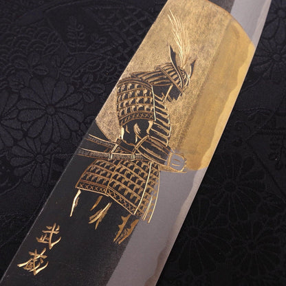 Bunka Blue Steel #2 Kurouchi Chokin Samurai Full Moon Buffalo Ebony Handle 175mm