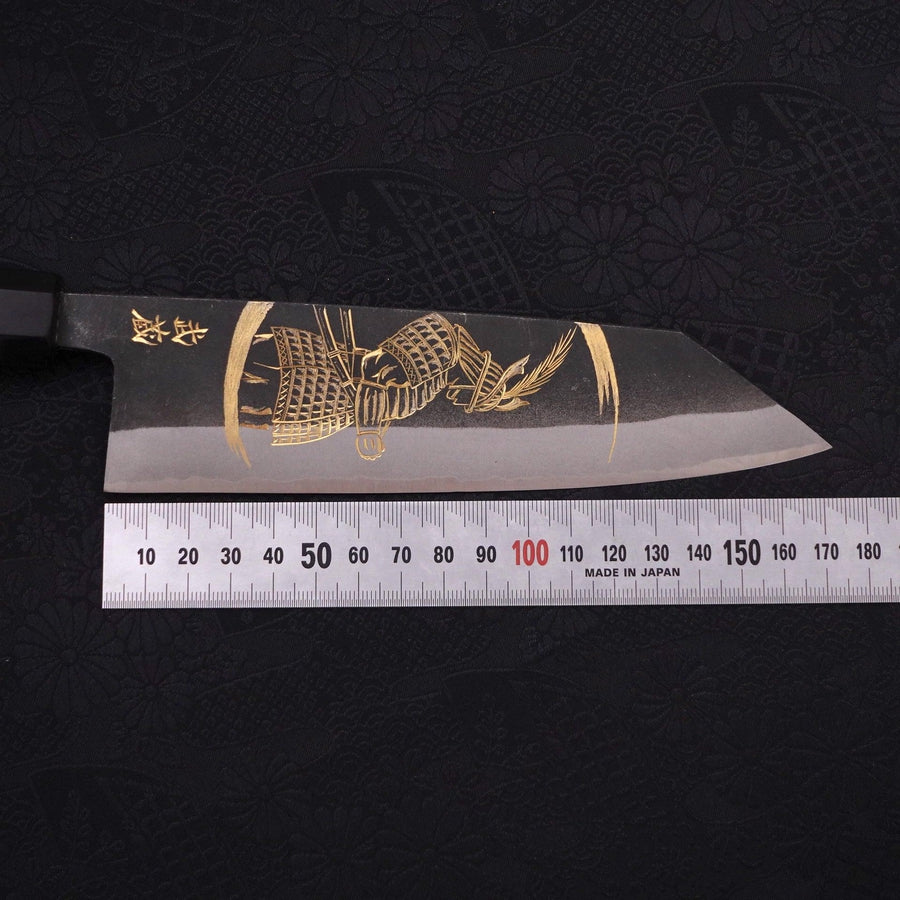 Bunka Blue Steel #2 Kurouchi Chokin Samurai New Moon Buffalo Ebony Handle 175mm