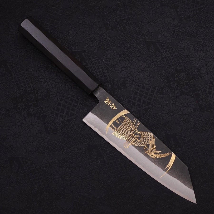 Bunka Blue Steel #2 Kurouchi Chokin Samurai New Moon Buffalo Ebony Handle 175mm