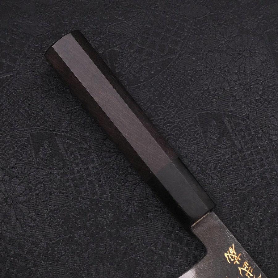 Bunka Blue Steel #2 Kurouchi Chokin Tiger-Bamboo Buffalo Ebony Handle 175mm