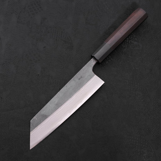 Bunka Blue Steel #2 Kurouchi Damascus Buffalo Ebony Handle 165mm
