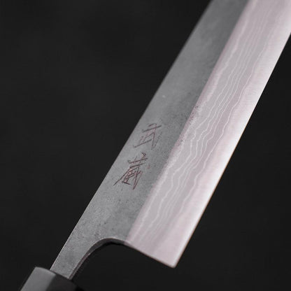 Bunka Blue Steel #2 Kurouchi Damascus Buffalo Ebony Handle 165mm