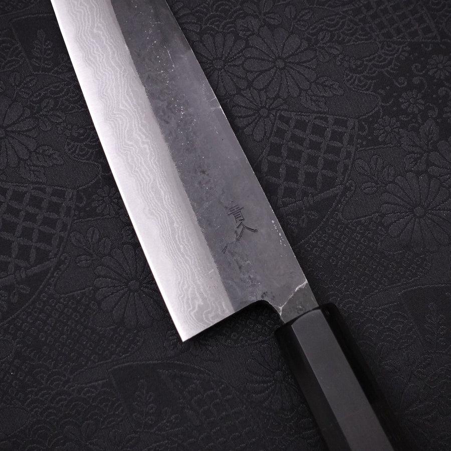 Bunka Blue Steel #2 Kurouchi Damascus Buffalo Ebony Handle 180mm