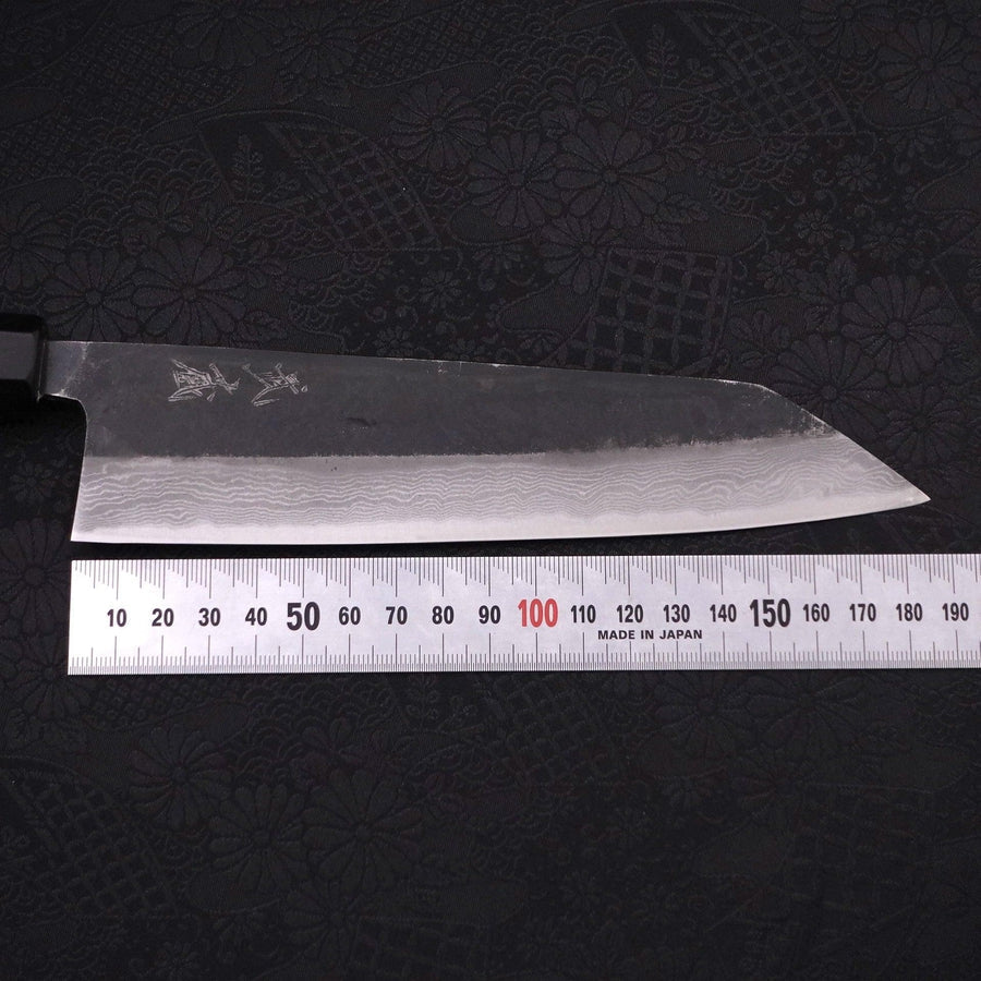 Bunka Blue Steel #2 Kurouchi Damascus Buffalo Ebony Handle 180mm