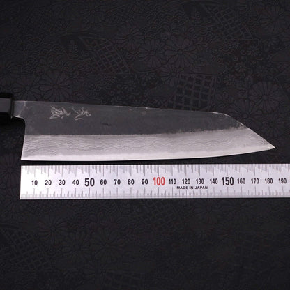 Bunka Blue Steel #2 Kurouchi Damascus Buffalo Ebony Handle 180mm