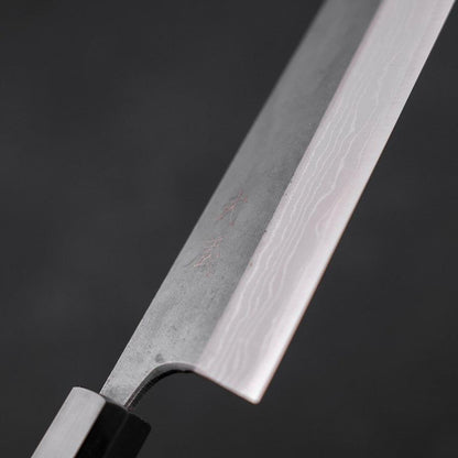 Bunka Blue Steel #2 Kurouchi Damascus Buffalo Teak Handle 165mm