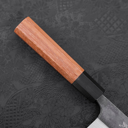 Bunka Blue Steel #2 Kurouchi Damascus Buffalo Teak Handle 165mm