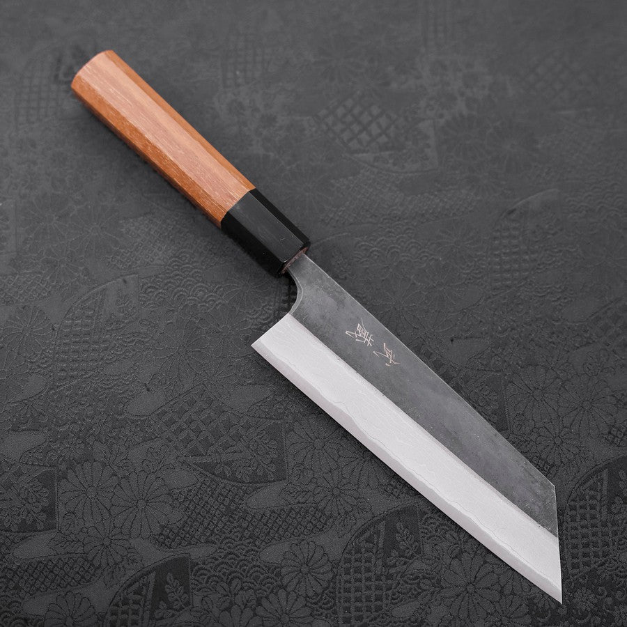 Bunka Blue Steel #2 Kurouchi Damascus Buffalo Teak Handle 165mm