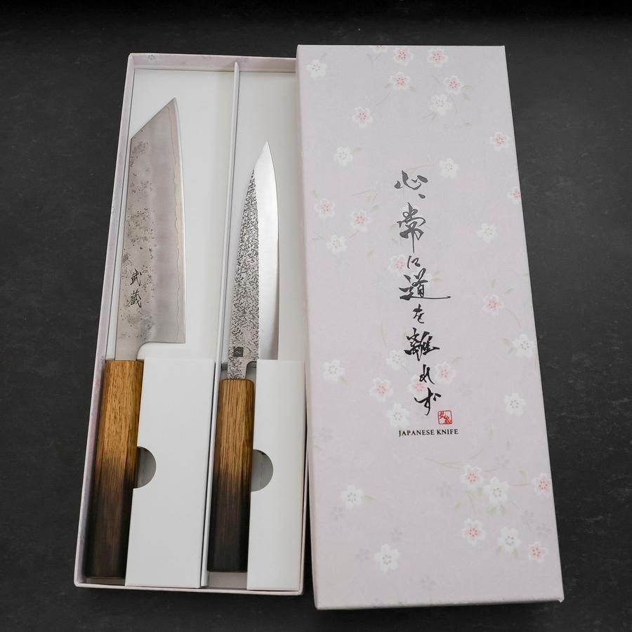 Bunka & Kaisaki Silver Steel #3 Vg-10 Nashiji Yaki Urushi Handle Sakura Set