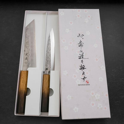 Bunka & Kaisaki Silver Steel #3 Vg-10 Nashiji Yaki Urushi Handle Sakura Set