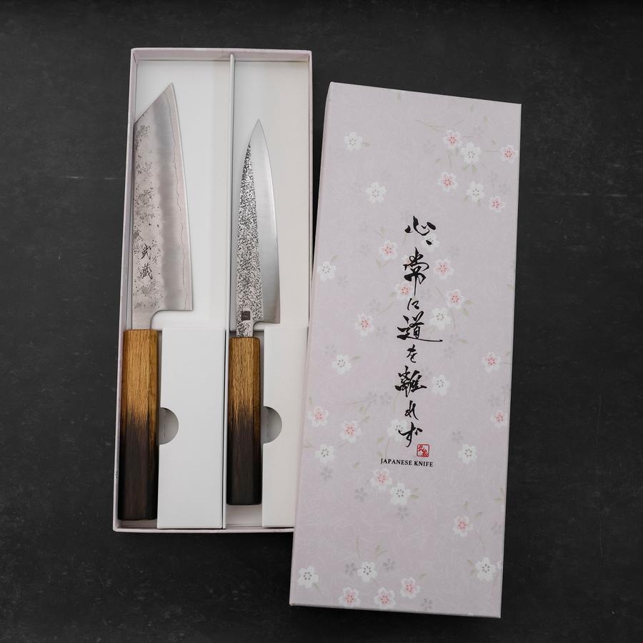 Bunka & Kaisaki Silver Steel #3 Vg-10 Nashiji Yaki Urushi Handle Sakura Set
