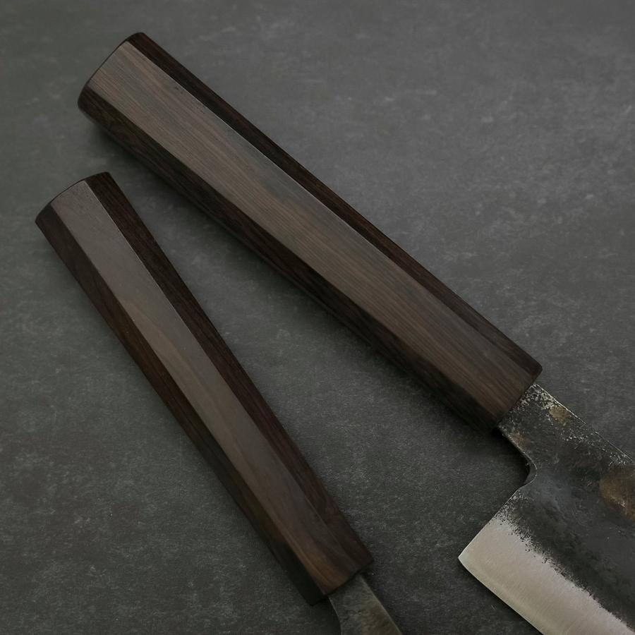 Bunka & Kobunka Blue Steel #2 Kurouchi Ebony Handle Sakura Set