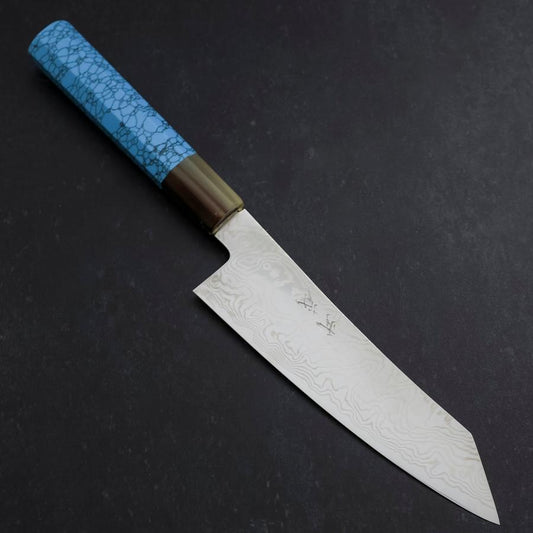 Bunka Silver Steel #3 Damascus Buffalo Turquoise Handle 180mm