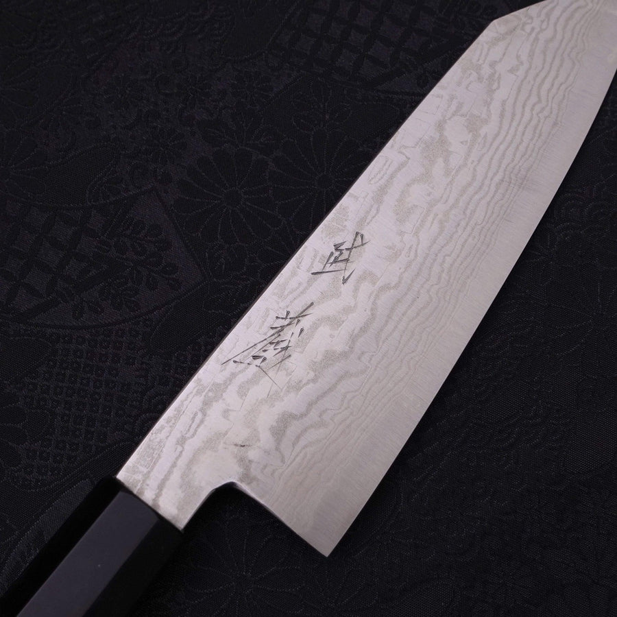 Bunka Silver Steel #3 Nickel Damascus Buffalo Ebony Handle 170mm