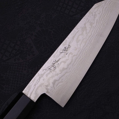 Bunka Silver Steel #3 Nickel Damascus Buffalo Ebony Handle 170mm