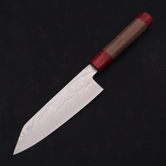 Bunka Silver Steel #3 Nickel Damascus Walnut Red Handle 170mm