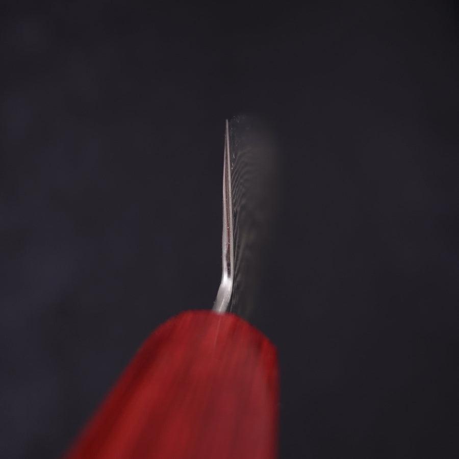 Bunka Silver Steel #3 Nickel Damascus Walnut Red Handle 170mm