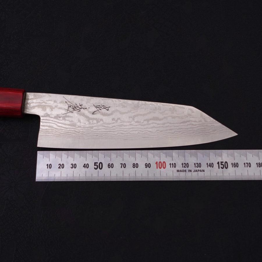 Bunka Silver Steel #3 Nickel Damascus Walnut Red Handle 170mm