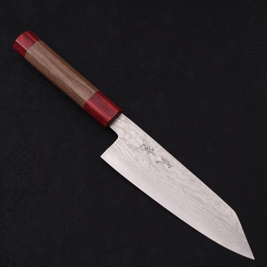 Bunka Silver Steel #3 Nickel Damascus Walnut Red Handle 170mm