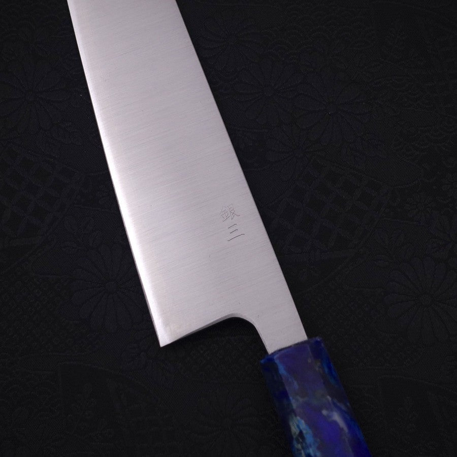 Bunka Silver Steel #3 Polished Ocean Blue Handle 170mm