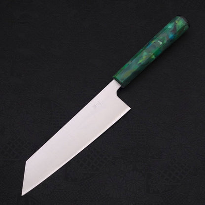 Bunka Silver Steel #3 Polished Ocean Green Handle 170mm
