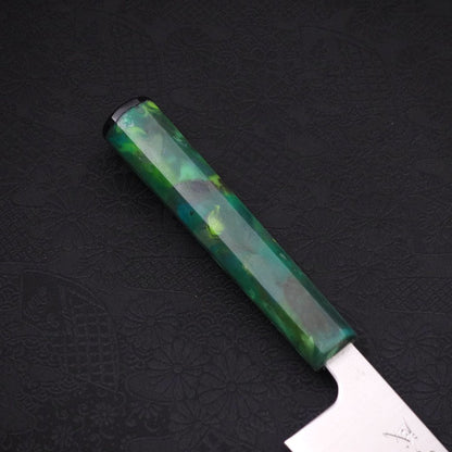 Bunka Silver Steel #3 Polished Ocean Green Handle 170mm