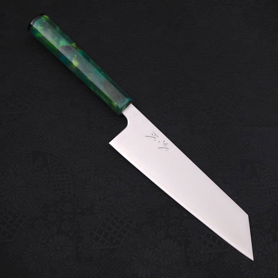 Bunka Silver Steel #3 Polished Ocean Green Handle 170mm
