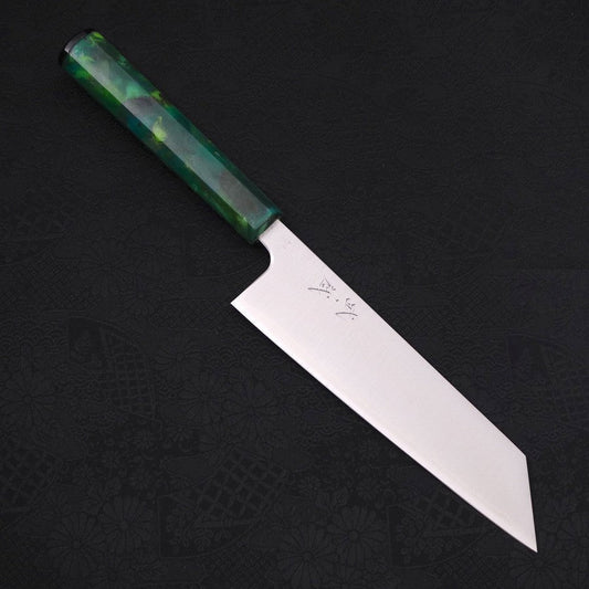 Bunka Silver Steel #3 Polished Ocean Green Handle 170mm