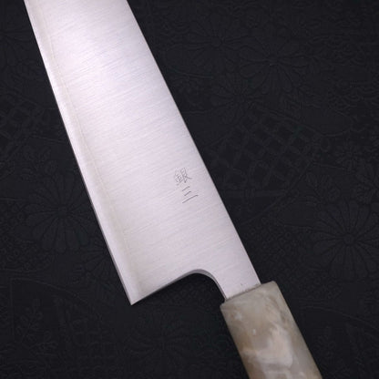 Bunka Silver Steel #3 Polished Ocean White Handle 170mm