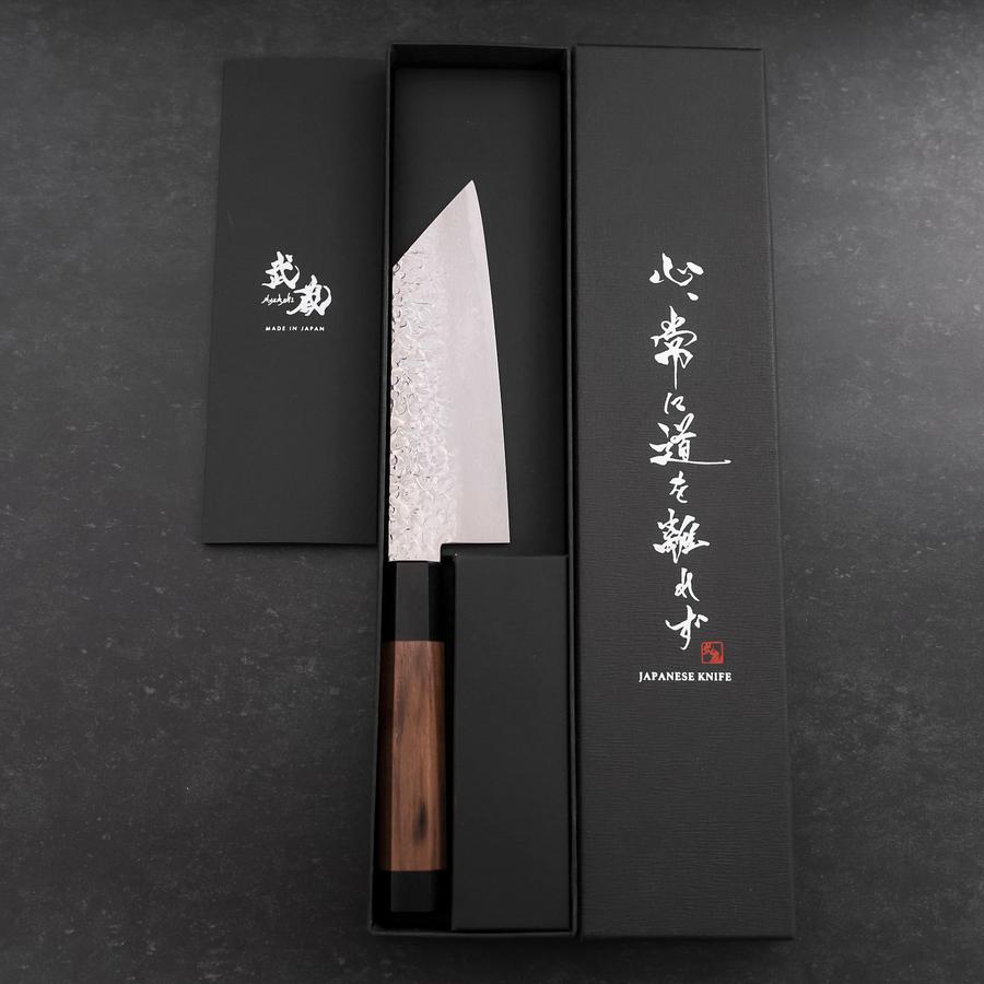 Bunka Silver Steel #3 Tsuchime Damascus Walnut Handle 150mm