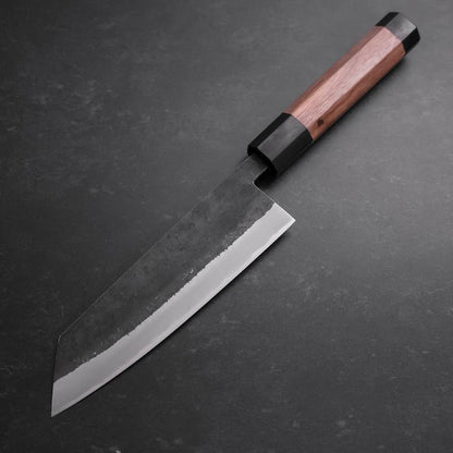 Bunka Stainless Clad Blue Steel #2 Kurouchi Walnut Handle 165mm