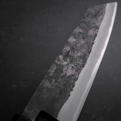 Bunka Stainless Clad Blue Steel #2 Kurouchi Walnut Handle 165mm