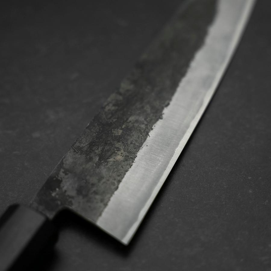Bunka Stainless Clad Blue Steel #2 Kurouchi Walnut Handle 180mm