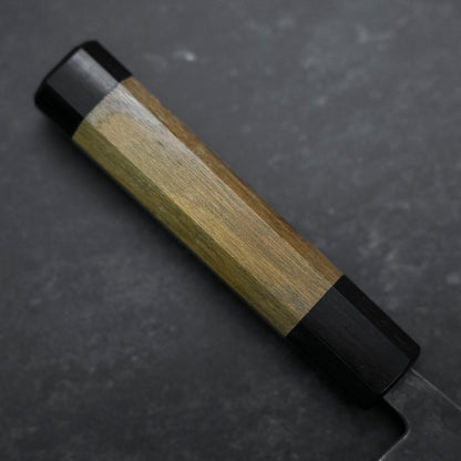 Bunka Stainless Clad Blue Steel #2 Kurouchi Walnut Handle 180mm