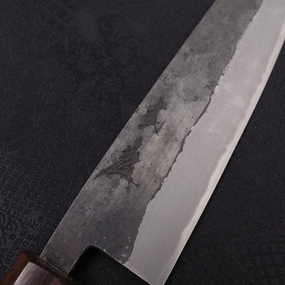 Bunka Stainless Clad Blue Steel #2 Kurouchi Walnut Shitan Handle 180mm